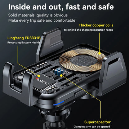 Bezdrôtová autonabíjačka Yesido C312, 15W, 1.67A, Čierna