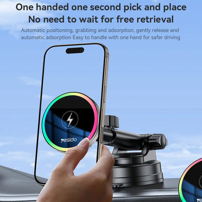 Bezdrôtová autonabíjačka Yesido C315, 15W, 1.67A, Čierna