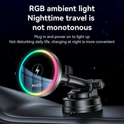 Bezdrôtová autonabíjačka Yesido C315, 15W, 1.67A, Čierna