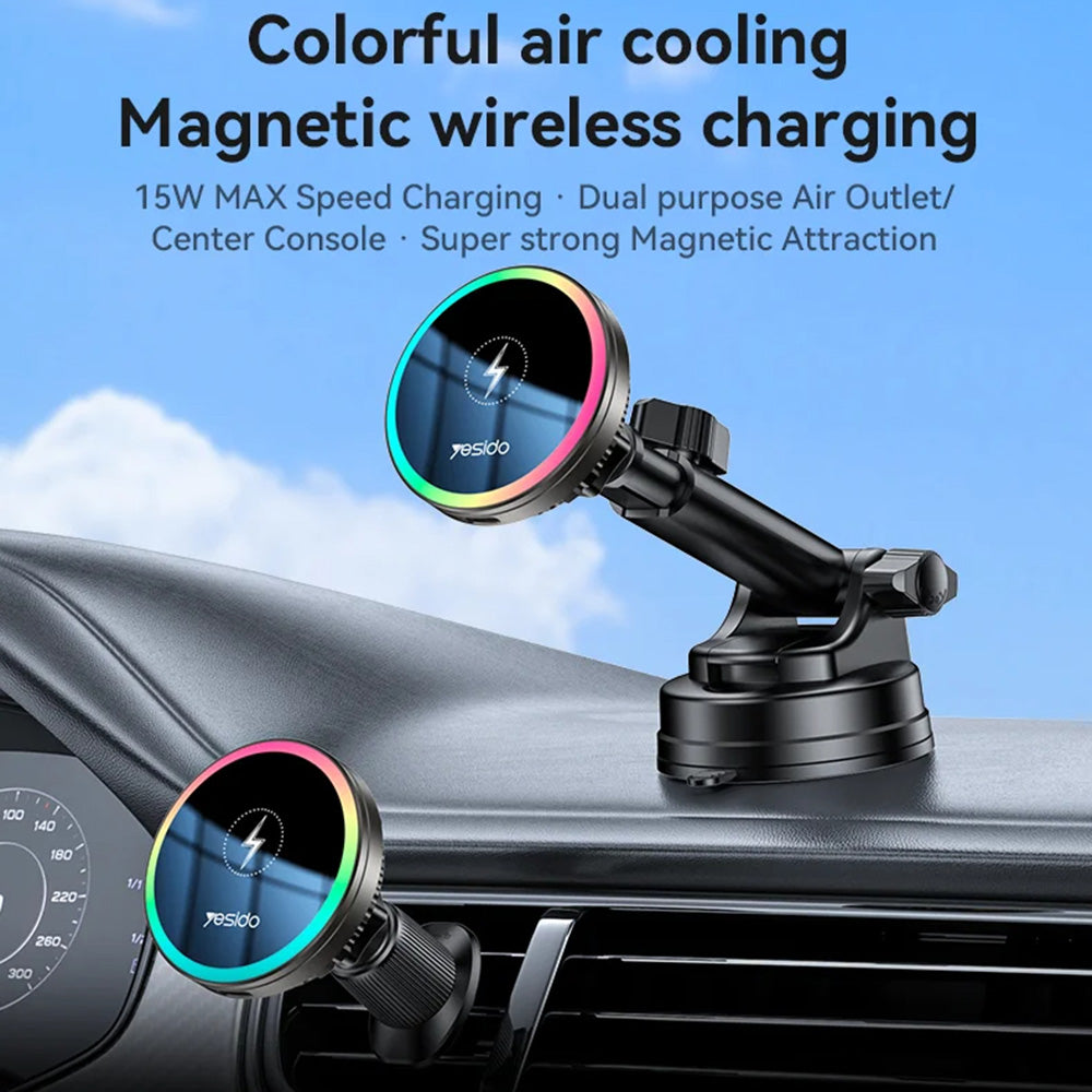 Bezdrôtová autonabíjačka Yesido C315, 15W, 1.67A, Čierna