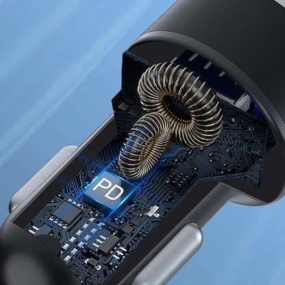 Nabíjačka do auta WZK WDCCAC, 36 W, 3A, 1 x USB-A - 1 x USB-C, čierna 