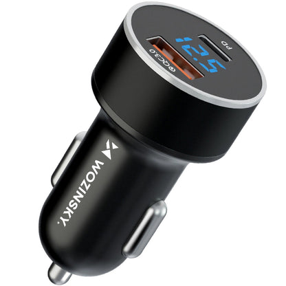 Nabíjačka do auta WZK WDCCAC, 36 W, 3A, 1 x USB-A - 1 x USB-C, čierna 