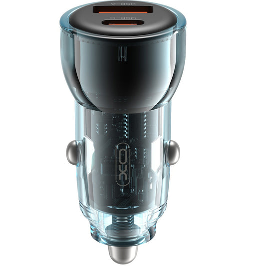 Autonabíjačka XO Design CC60, 60W, 3A, 1 x USB-A - 1 x USB-C, Modrá