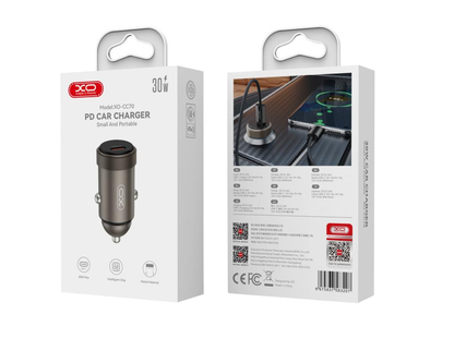 Auto nabíjačka XO Design CC70, 30W, 3A, 1 x USB-C, Čierna