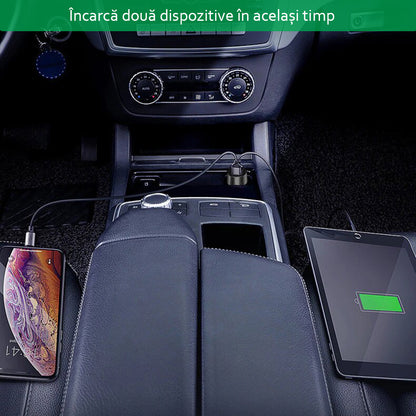 Auto nabíjačka Yesido Y31 Display, 18W, 3A, 2 x USB-A, Čierna