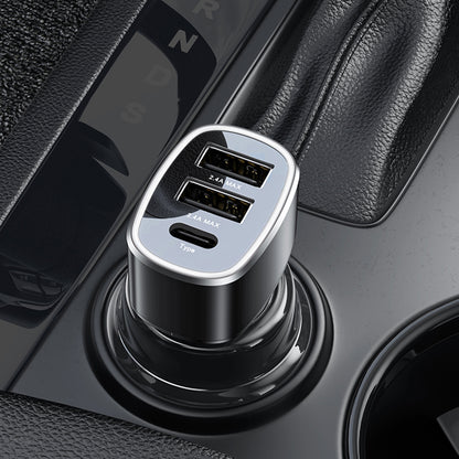 Auto nabíjačka Yesido Y47, 49W, 3A, 2 x USB-A - 1 x USB-C, Čierna