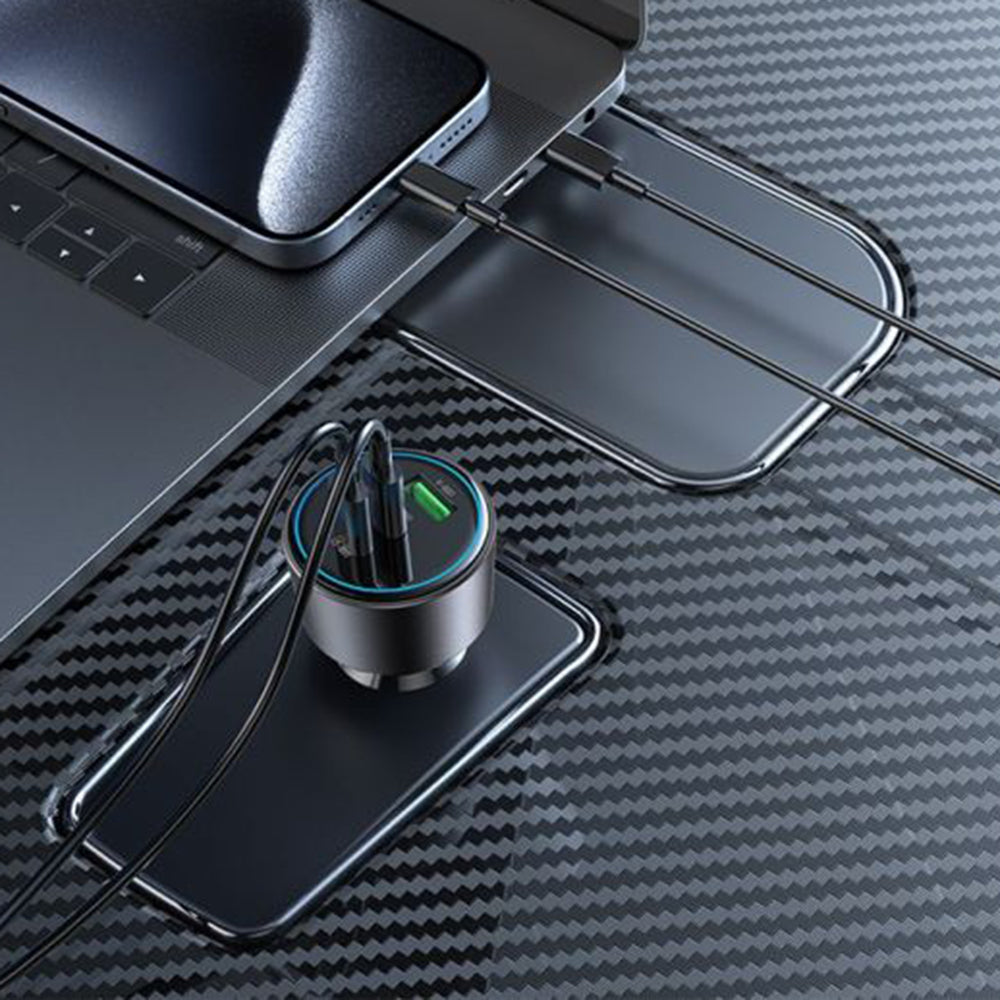 Auto nabíjačka Yesido Y59, 200W, 5A, 1 x USB-A - 2 x USB-C, Čierna