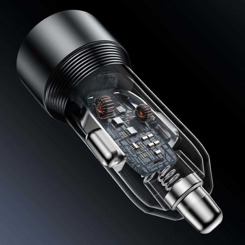 Auto nabíjačka Yesido Y64, 50W, 3A, 1 x USB-A - 1 x USB-C, Čierna