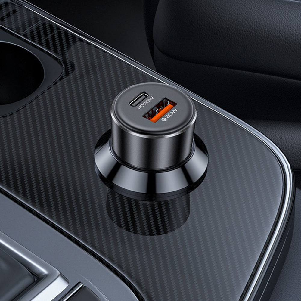 Auto nabíjačka Yesido Y64, 50W, 3A, 1 x USB-A - 1 x USB-C, Čierna