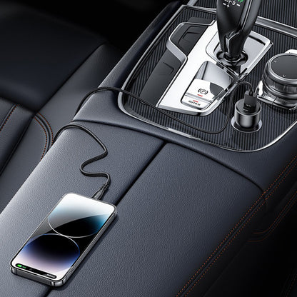 Yesido Y65 Car Charger, 100W, 5A, 1 x USB-A - 1 x USB-C, Black