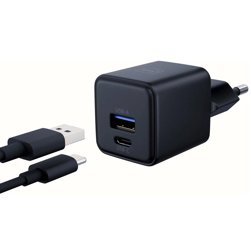Sieťová nabíjačka 3MK Hyper, 20W, 3A, 1 x USB-A - 1 x USB-C, Čierna
