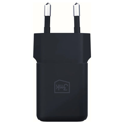 Sieťová nabíjačka 3MK Hyper, 20W, 3A, 1 x USB-A - 1 x USB-C, Čierna