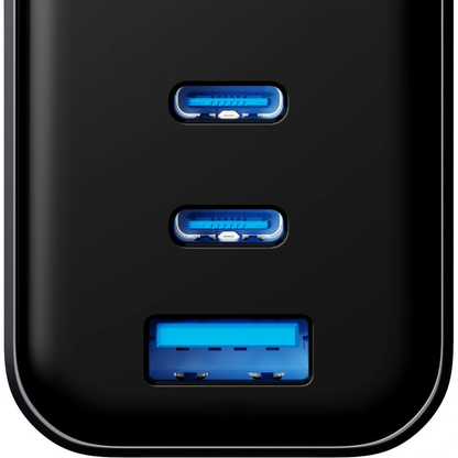 Sieťová nabíjačka 3MK InCharge Lumin Display, 67W, 5A, 1 x USB-A - 2 x USB-C, čierna