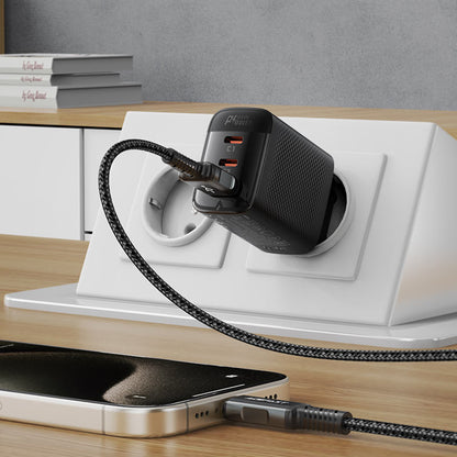 Sieťová nabíjačka Acefast A108, 67W, 3A, 1 x USB-A - 2 x USB-C, Čierna