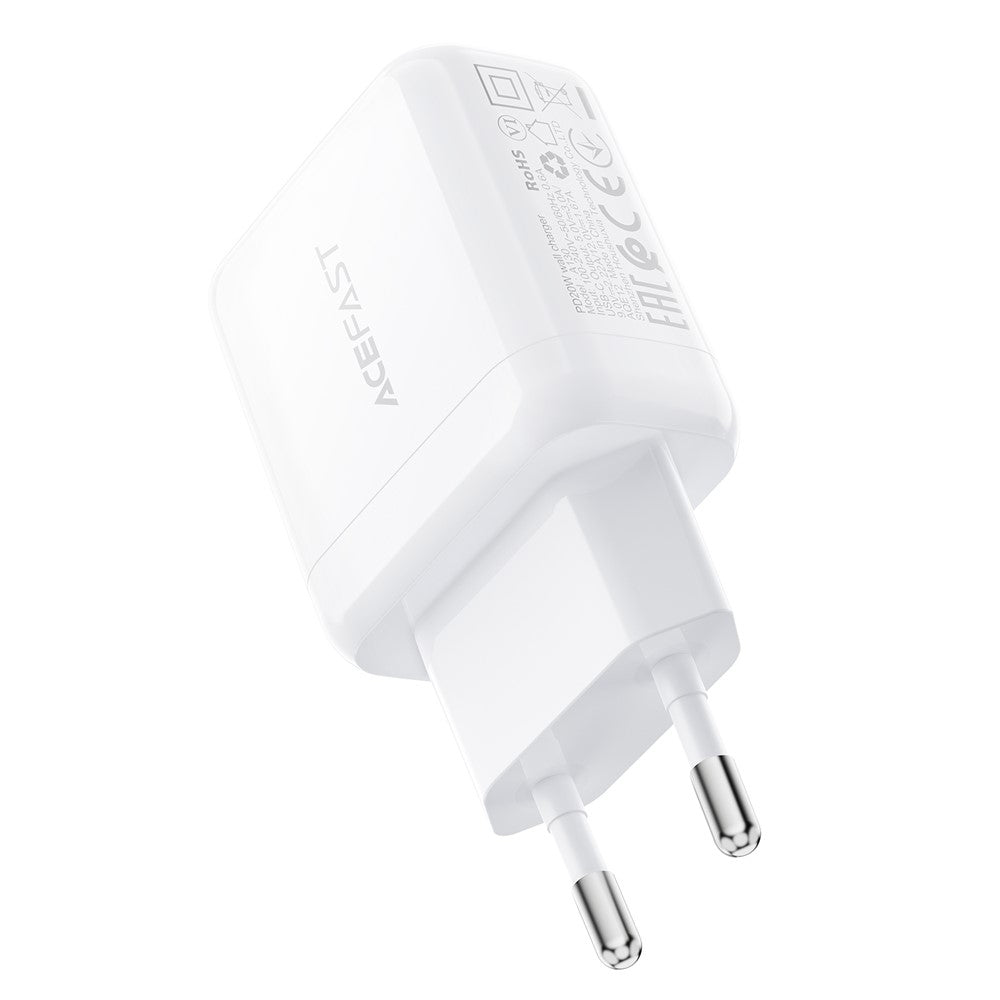 Sieťová nabíjačka Acefast A130, 20W, 3A, 1 x USB-C, Biela