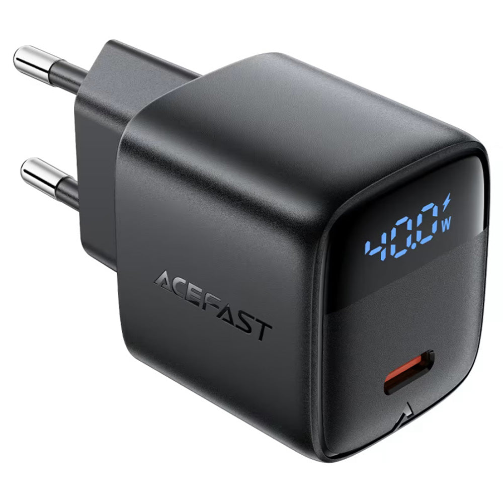 Sieťová nabíjačka Acefast A135 Display, 45W, 3A, 1 x USB-C, Čierna
