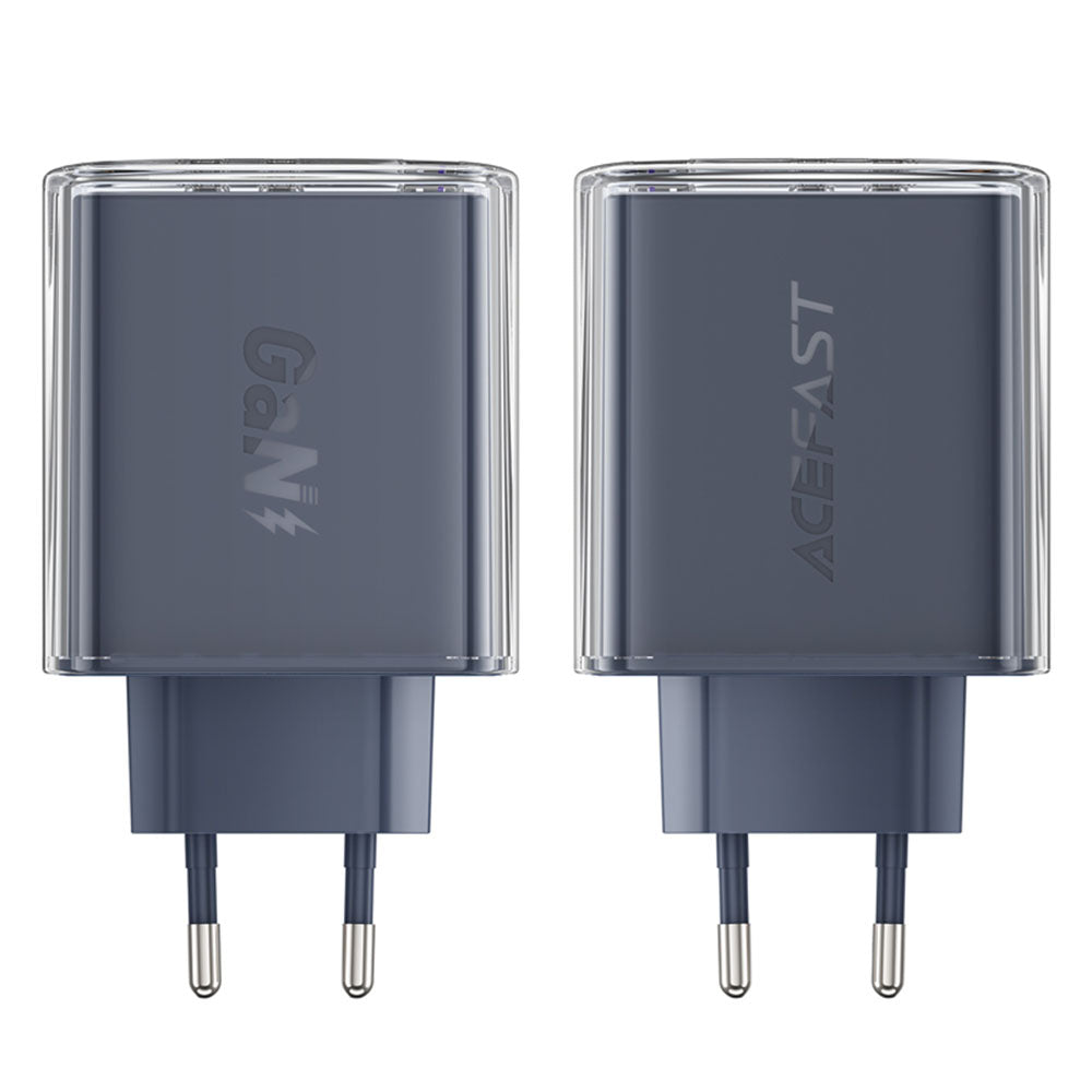 Sieťová nabíjačka Acefast A45 Exploration, 65W, 3.25A, 1 x USB-A - 2 x USB-C, Sivá