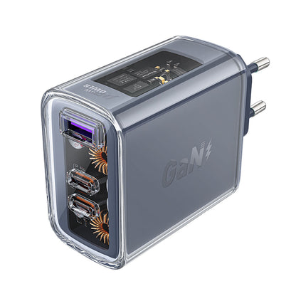 Sieťová nabíjačka Acefast A45 Exploration, 65W, 3.25A, 1 x USB-A - 2 x USB-C, Sivá