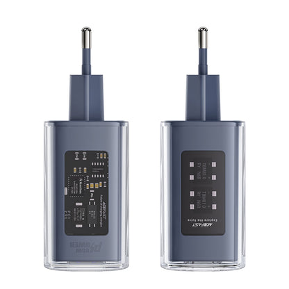 Sieťová nabíjačka Acefast A45 Exploration, 65W, 3.25A, 1 x USB-A - 2 x USB-C, Sivá