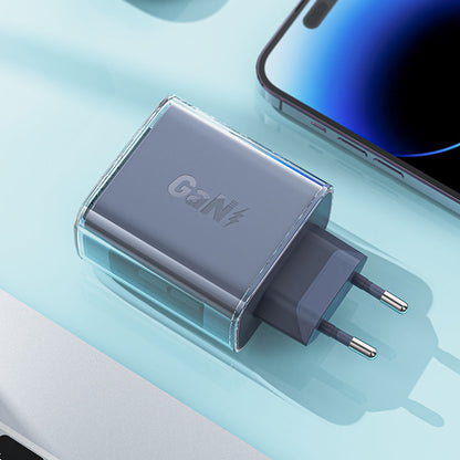 Sieťová nabíjačka Acefast A45 Exploration, 65W, 3.25A, 1 x USB-A - 2 x USB-C, Sivá