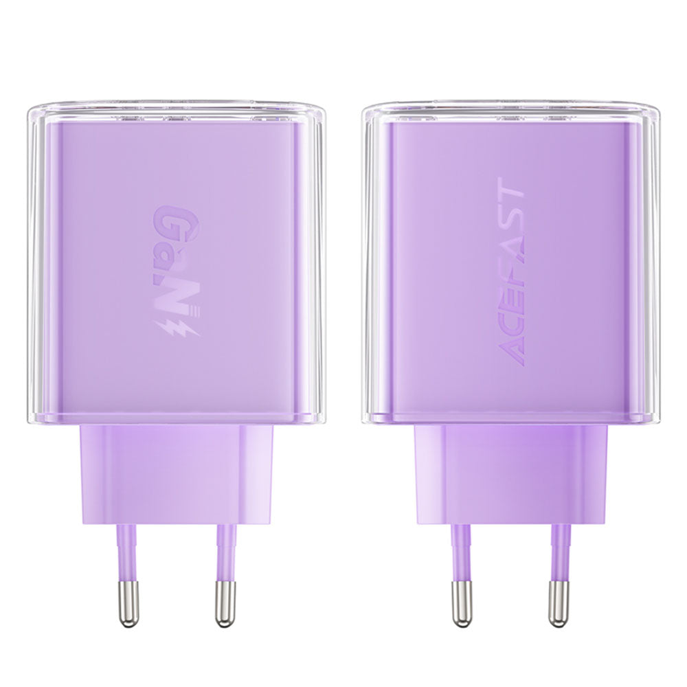 Acefast A45 Exploration Network Charger, 65W, 3.25A, 1 x USB-A - 2 x USB-C, Purple