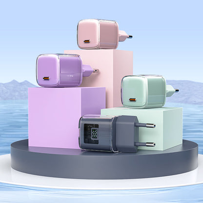 Sieťová nabíjačka Acefast A53 Sparkling Display, 30W, 3A, 1 x USB-C, Fialová