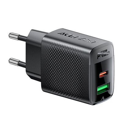 Sieťová nabíjačka Acefast A98, 30W, 3A, 1 x USB-A - 1 x USB-C, Čierna