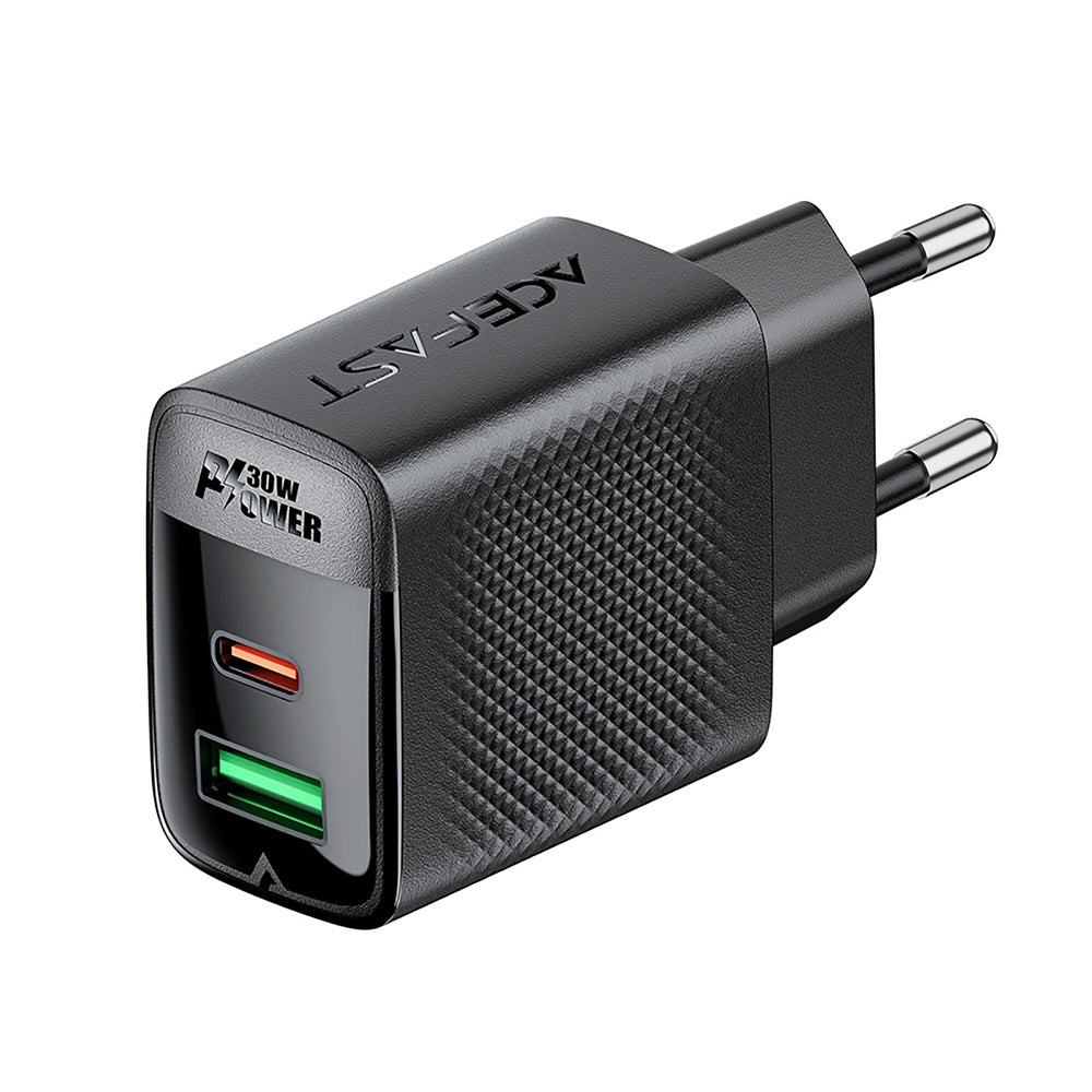 Sieťová nabíjačka Acefast A98, 30W, 3A, 1 x USB-A - 1 x USB-C, Čierna