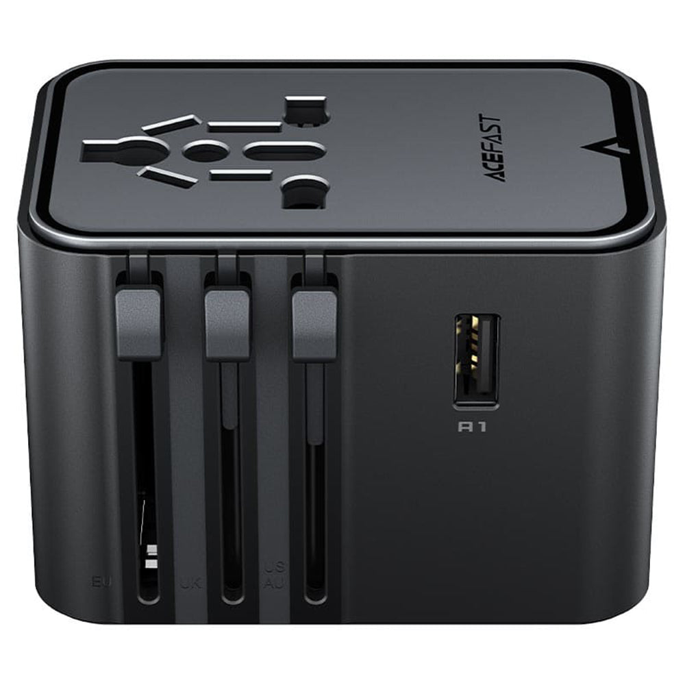 Sieťová nabíjačka Acefast Z8 Travel, 45W, 3A, 2 x USB-A - 3 x USB-C, Čierna