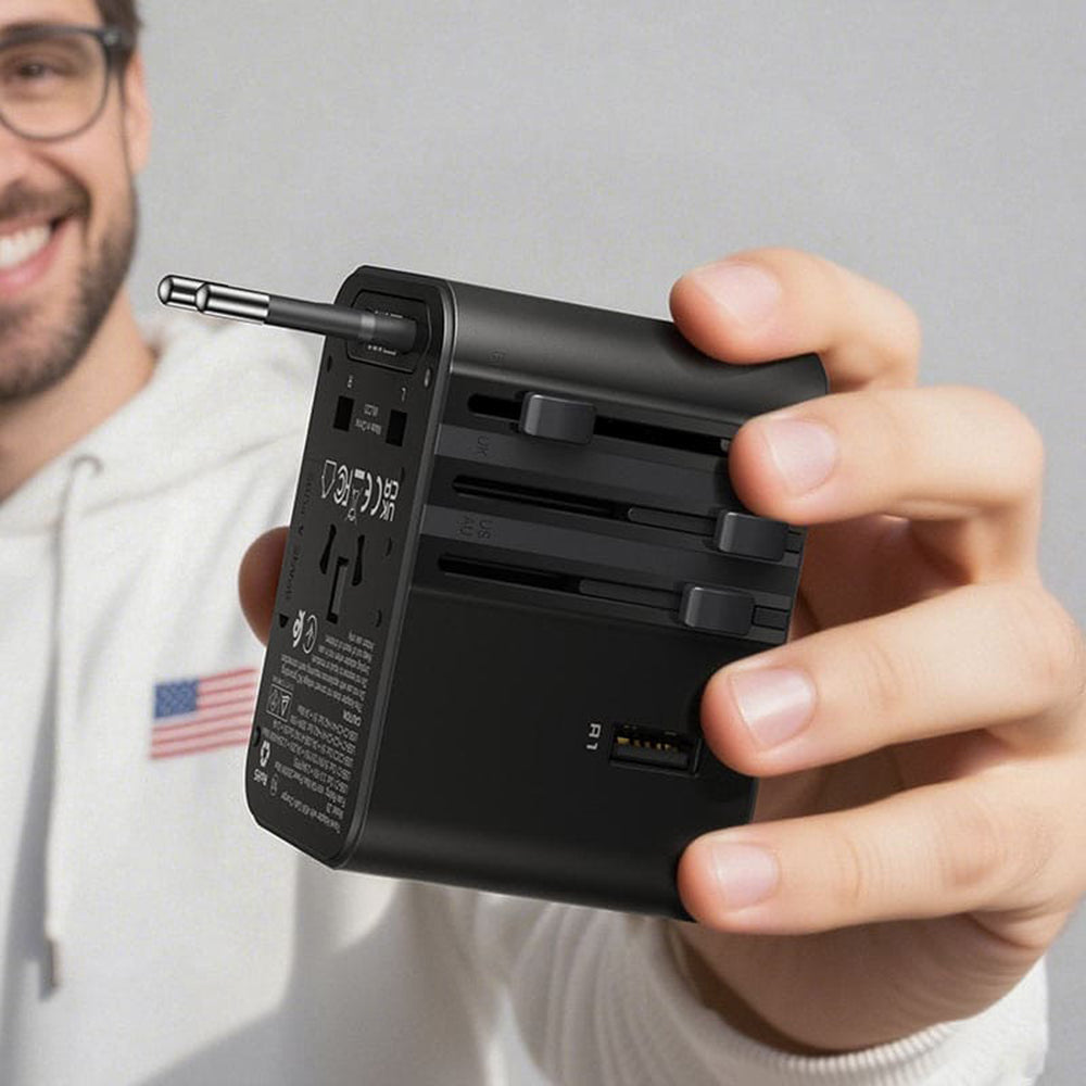 Sieťová nabíjačka Acefast Z8 Travel, 45W, 3A, 2 x USB-A - 3 x USB-C, Čierna