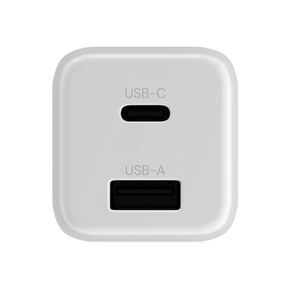 Sieťová nabíjačka Allity. ATC-01-30WAC Mini, 30W, 3A, 1 x USB-A - 1 x USB-C, Biela