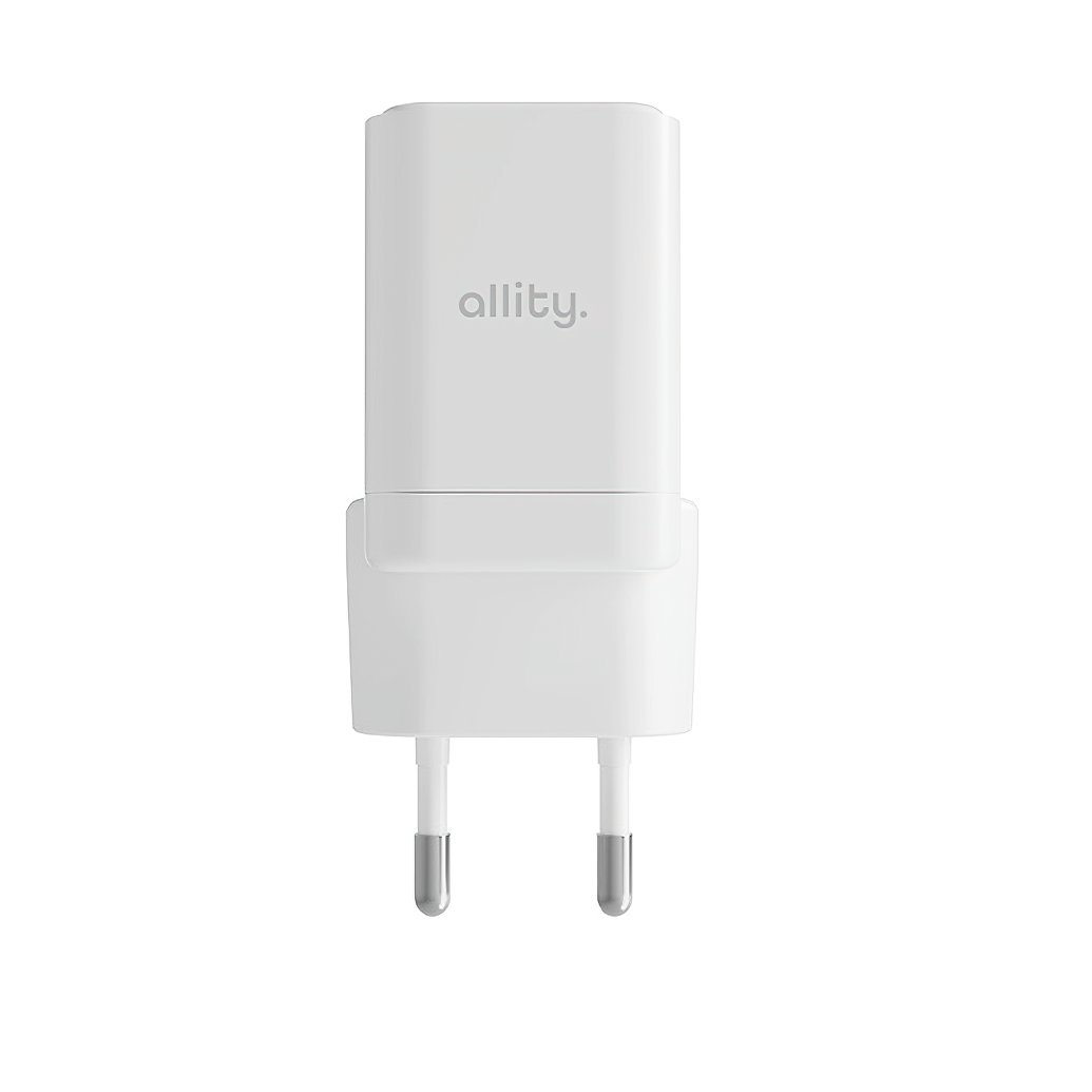 Sieťová nabíjačka Allity. ATC-01-30WAC Mini, 30W, 3A, 1 x USB-A - 1 x USB-C, Biela