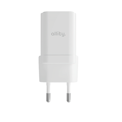Sieťová nabíjačka Allity. ATC-01-30WAC Mini, 30W, 3A, 1 x USB-A - 1 x USB-C, Biela