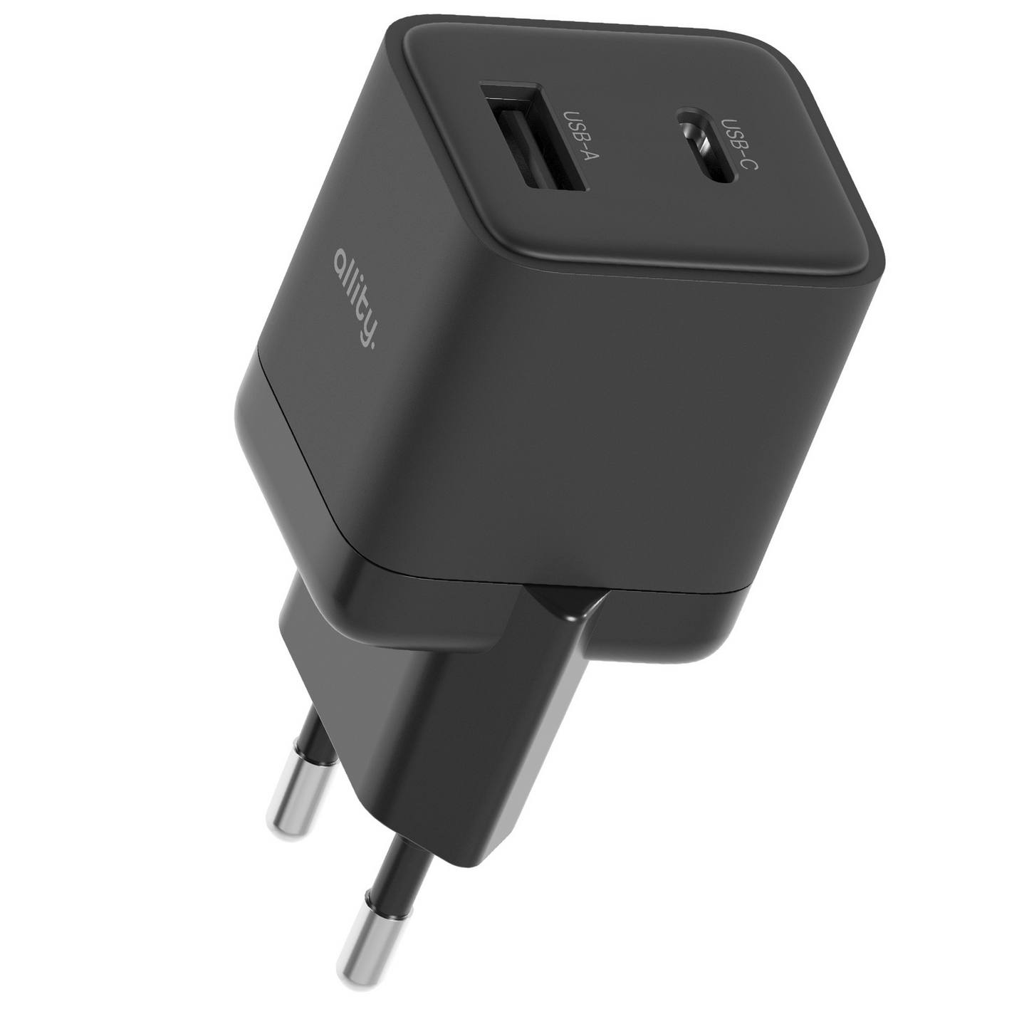 Sieťová nabíjačka Allity. ATC-01-30WAC Mini, 30W, 3A, 1 x USB-A - 1 x USB-C, Čierna