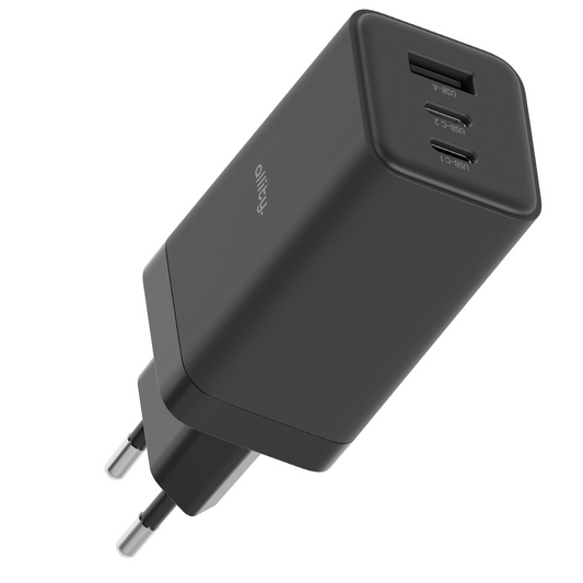 Sieťová nabíjačka Allity. ATC-01-65WACC Fast, 65W, 3.25A, 1 x USB-A - 2 x USB-C, Čierna