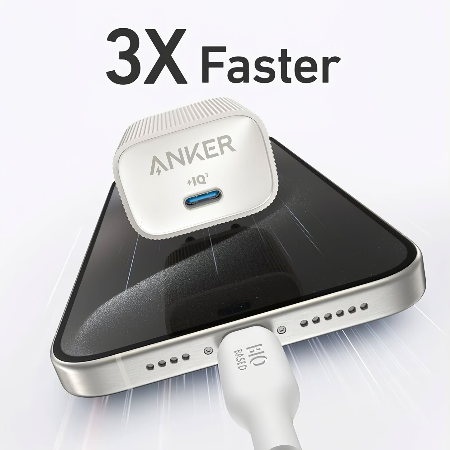 Sieťová nabíjačka Anker 511 Nano 4, 30 W, 3A, 1 x USB-C, biela A2337G21 
