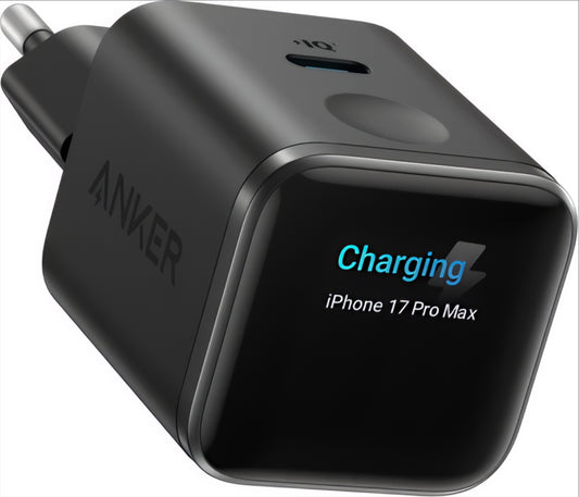 Sieťová nabíjačka Anker Nano Charger Display, 45W, 3A, 1 x USB-C, Čierna A121DG11