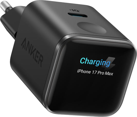 Sieťová nabíjačka Anker Nano Display, 45W, 3A, 1 x USB-C, čierna A121DG11