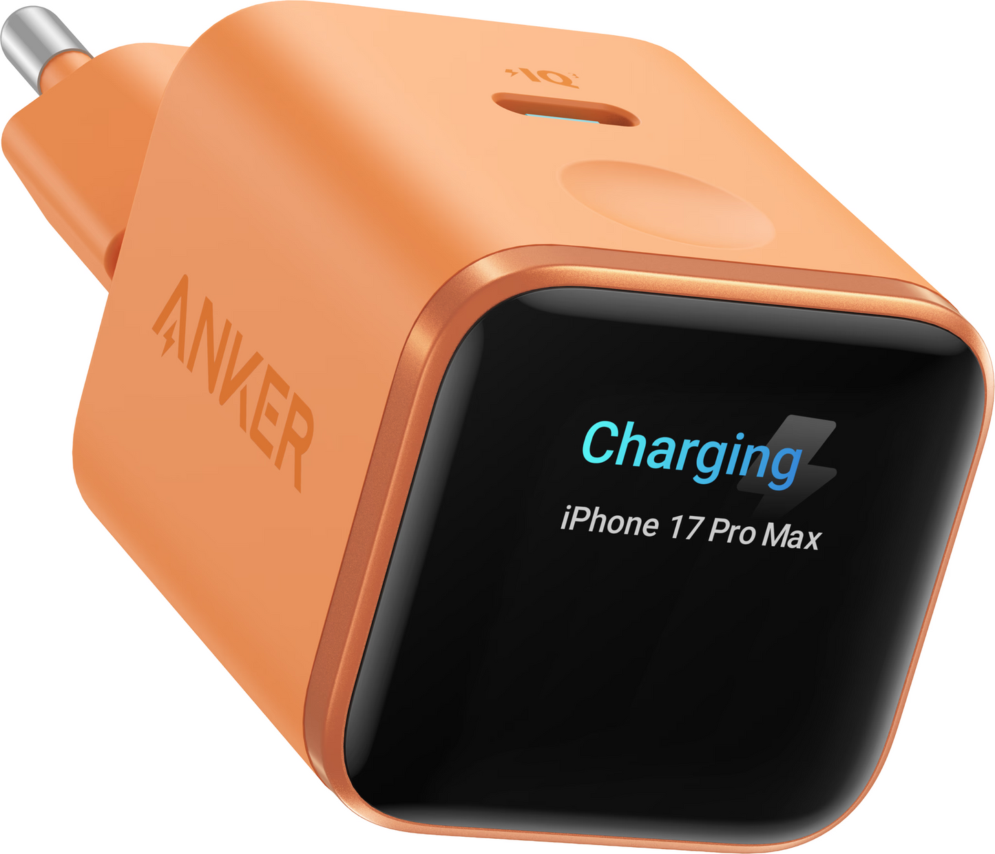 Sieťová nabíjačka Anker Nano Display, 45W, 3A, 1 x USB-C, Oranžová A121DGO1