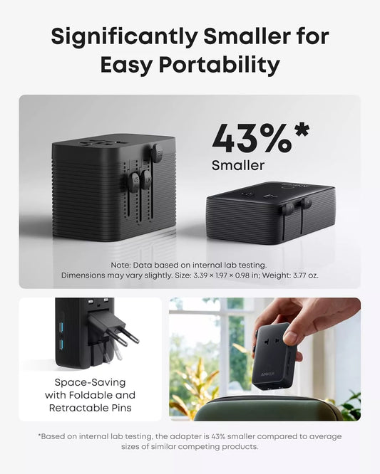 Sieťová nabíjačka Anker Nano Travel, 20W, 3A, 2 x USB-A - 2 x USB-C, Čierna A9215H11