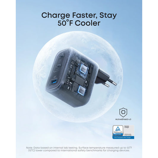 Sieťová nabíjačka Anker Nano, 70W, 3.5A, 1 x USB-A - 2 x USB-C, Čierna A121AL11