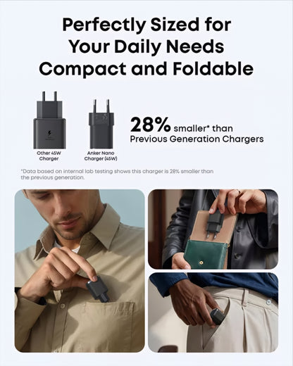 Sieťová nabíjačka Anker Nano, 45W, 3A, 1 x USB-C, čierna A2692L11