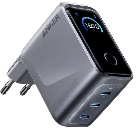Sieťová nabíjačka Anker Prime, 160W, 5.36A, 3 x USB-C, Sivá A2687341