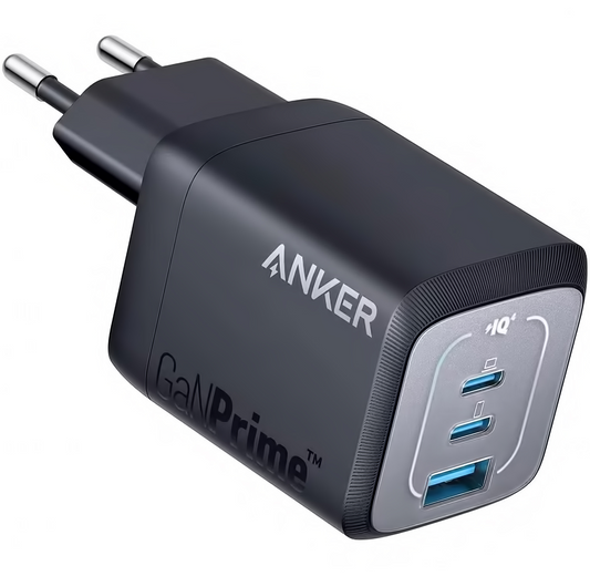 Sieťová nabíjačka Anker Prime, 67W, 5A, 1 x USB-A - 2 x USB-C, čierna, znovu zabalená A2669313