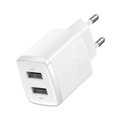 Sieťová nabíjačka Baseus Compact, 10.5W, 2.1A, 2 x USB-A, Biela CCXJ010202