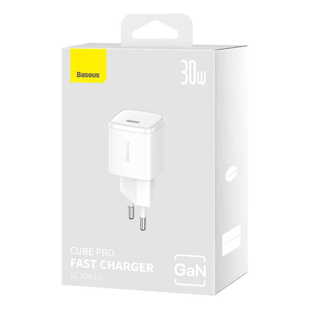 Sieťová nabíjačka Baseus Cube Pro, 30W, 3A, 1 x USB-C, Biela CCXF000302