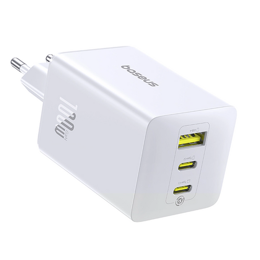 Sieťová nabíjačka Baseus EnerFill FE11, 100W, 5A, 1 x USB-A - 2 x USB-C, Biela P10182102213-00