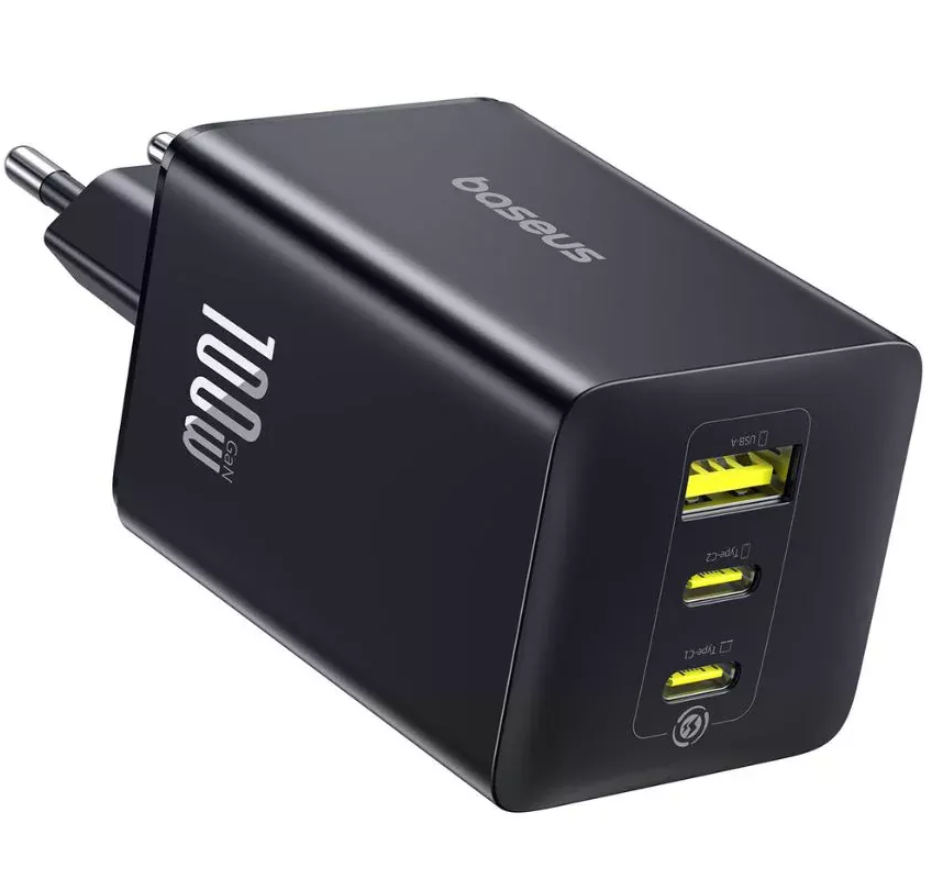 Sieťová nabíjačka Baseus EnerFill FE11, 100W, 5A, 1 x USB-A - 2 x USB-C, Sivá P10182102123