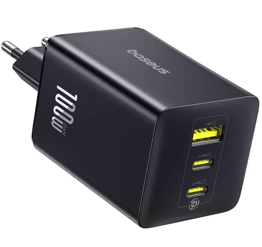 Sieťová nabíjačka Baseus EnerFill FE11, 100W, 5A, 1 x USB-A - 2 x USB-C, Sivá P10182102123