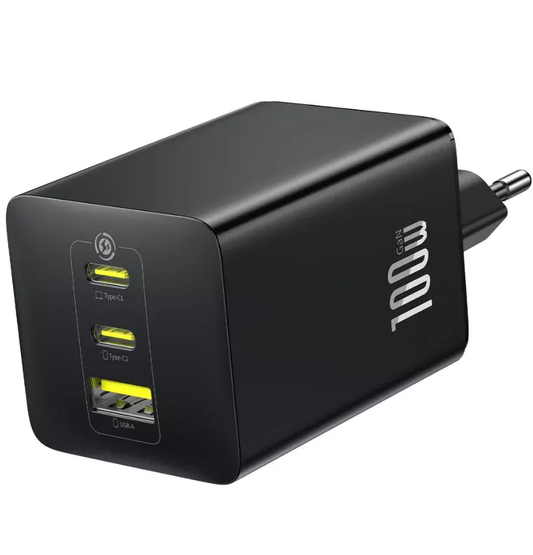 Sieťová nabíjačka Baseus EnerFill FE11, 100W, 5A, 1 x USB-A - 2 x USB-C, Sivá P10182102123